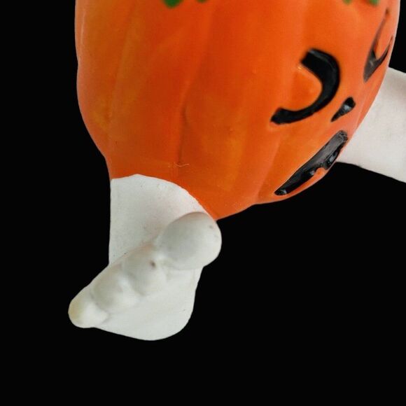 Vintage Anthropomorphic Crying Pumpkin Figurine Halloween Jack O Lantern Autumn - Picture 6 of 7